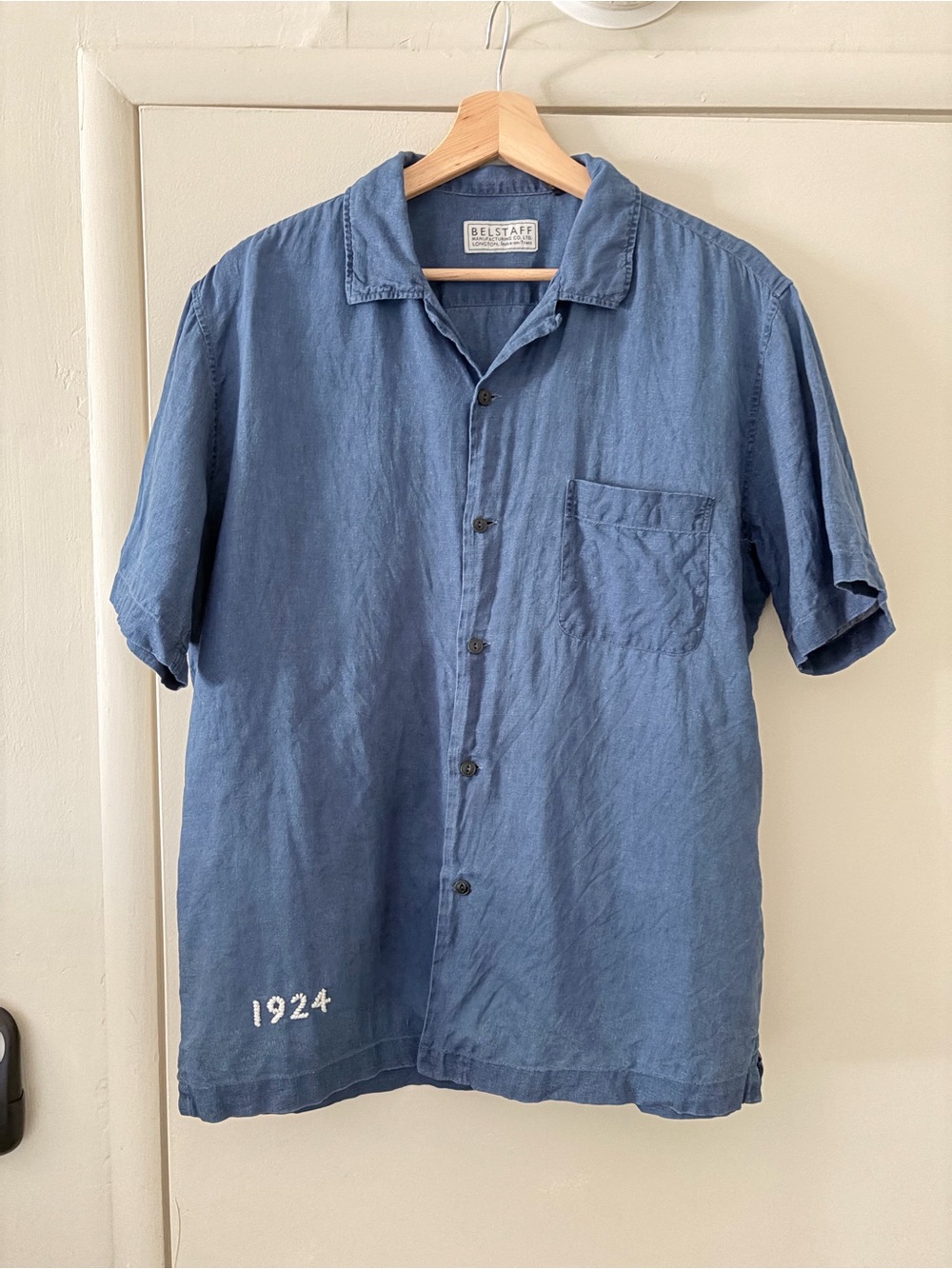 Belstaff Linen S/S shirt, Royal Blue